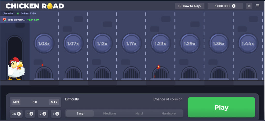 Inizio della partita Chicken road
